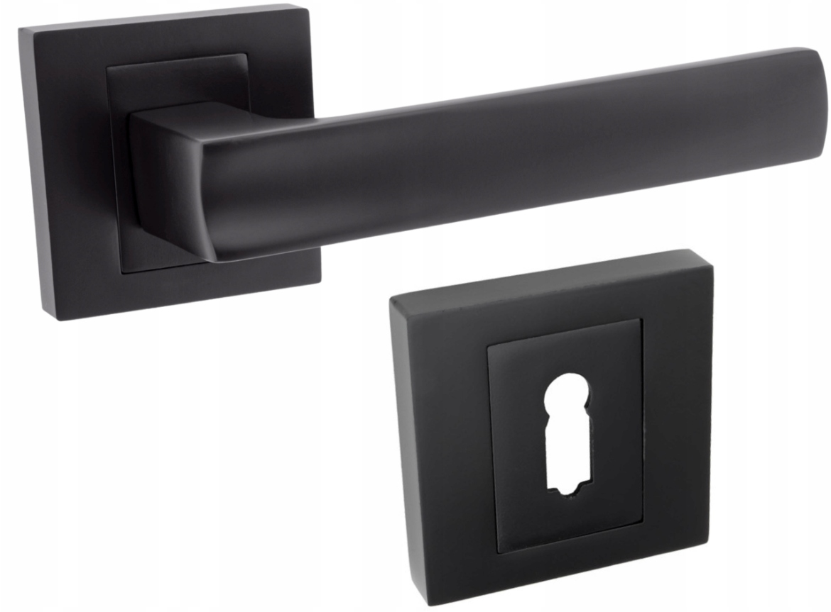 Klika Pro Vnitřní Dveře, Štítek Na Klíč, Černá Matná