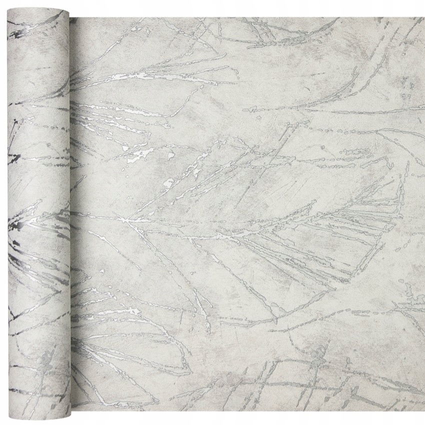 

Tapeta Winylowa Szare kontury Liści Flizelina