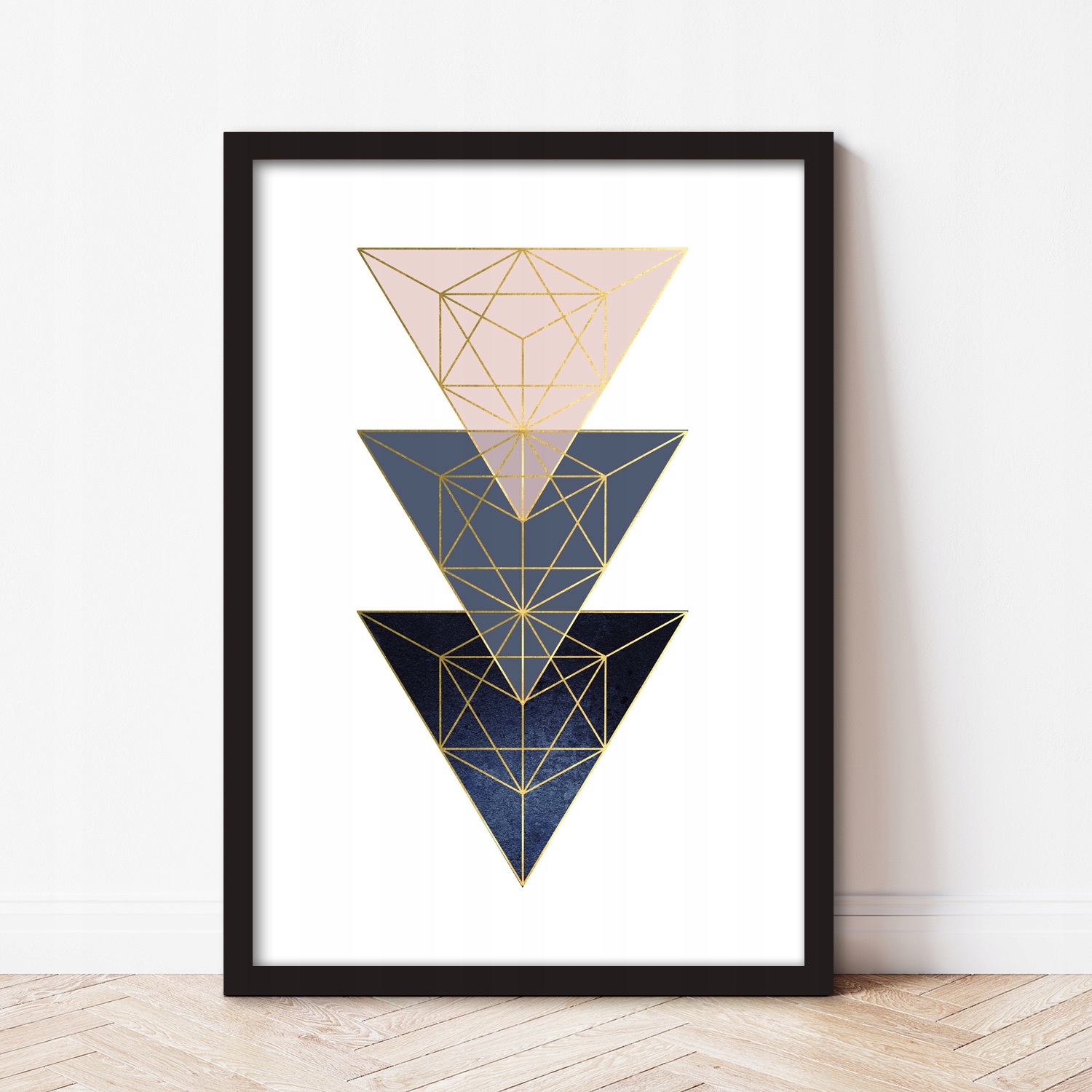 Plakaty grafiki ABSTRAKCJA ZŁOTE RÓŻ geometryczne Orientacja pionowa