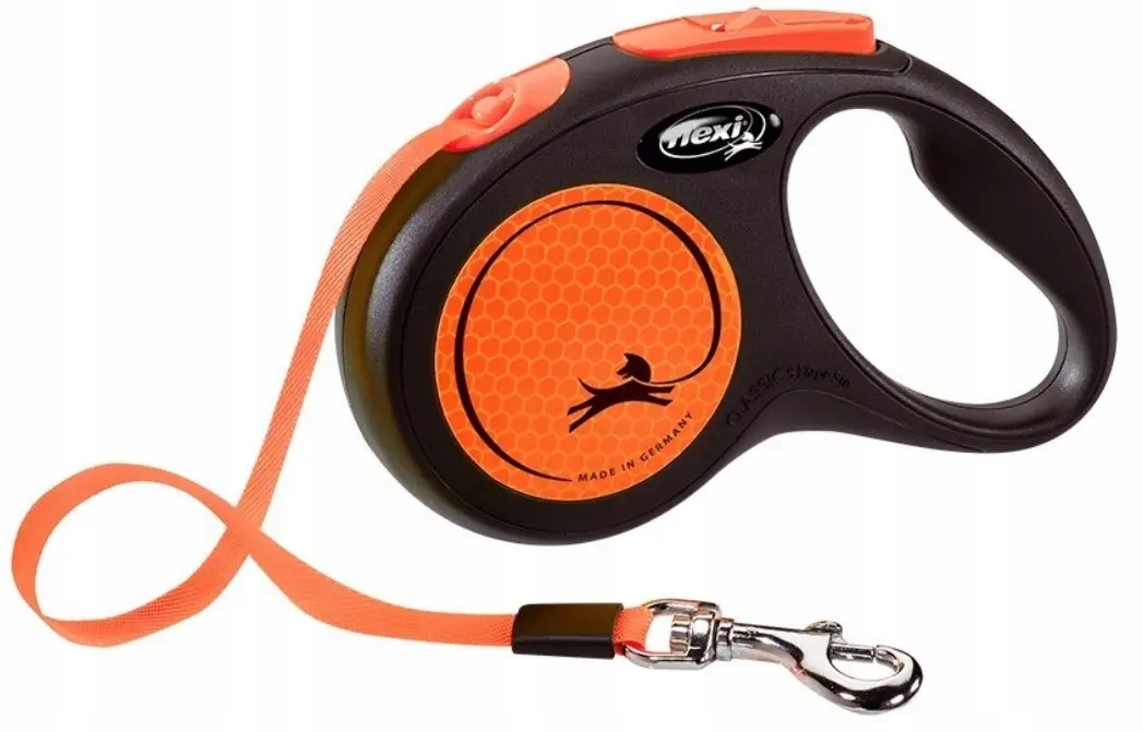 Levně Flexi Vodítko automatické S New Neon páska 5m oranžová