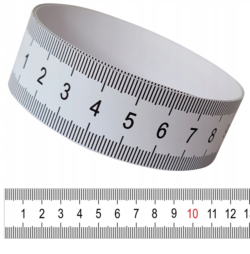 BIAŁA Naklejka MIARA SAMOPRZYLEPNA Taśma metr 100