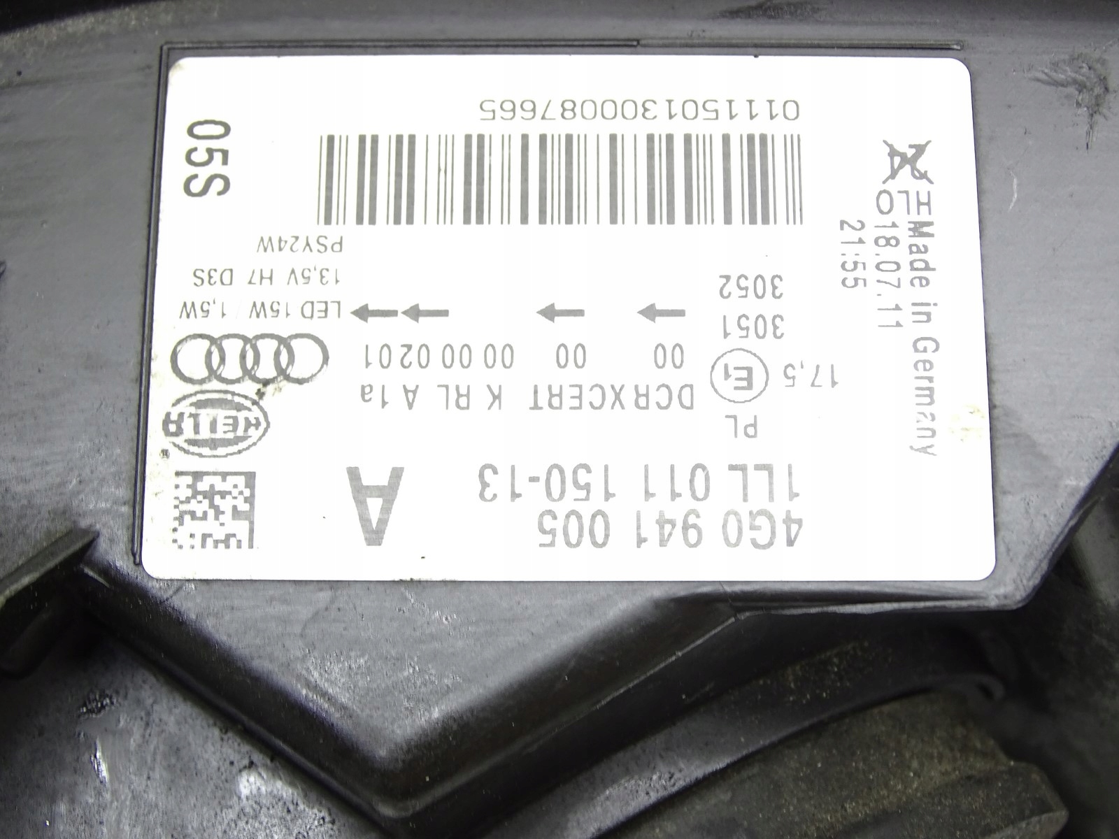 light REFLEKTOR BI-XENON left front AUDI A6 C7 4G 4G0941005A