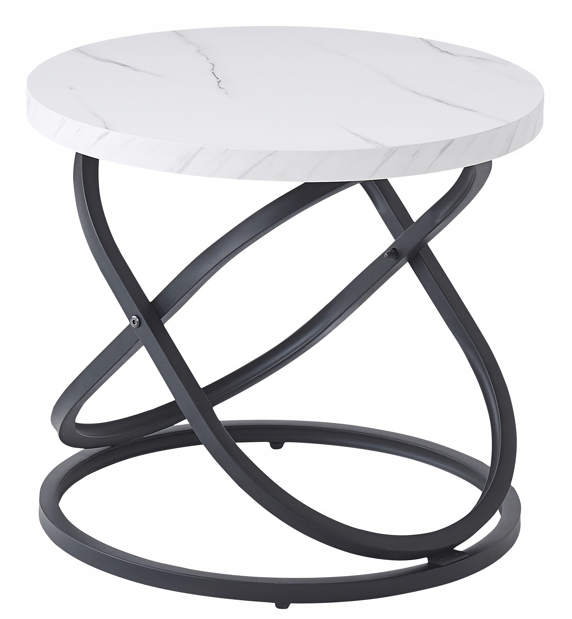 Konferenčný Stolík Okrúhly Moderný Galaxy Max fi 60 cm Lavica Biela Mramor