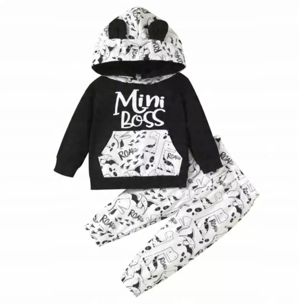 

Modny dres Mini Boss bluza spodnie uszka Bawełna