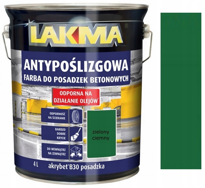 Lakma Akrybet B30 Farbaakrylowa Do Betonu Posadzki Garażu Zielony Ciemny 4L