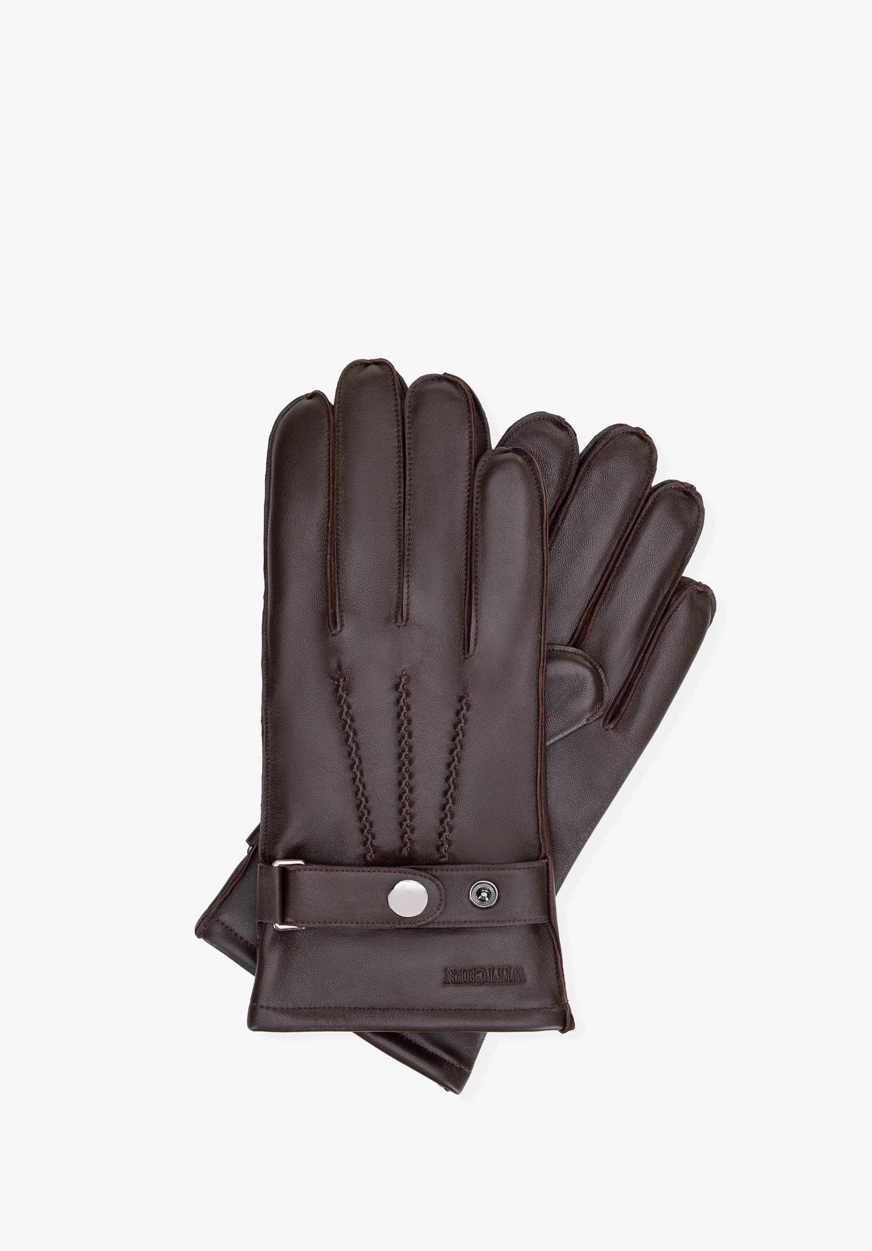 Pánské zimní zateplené rukavice Wittchen 39-6A-044-4 M, Tmavě Hnědé