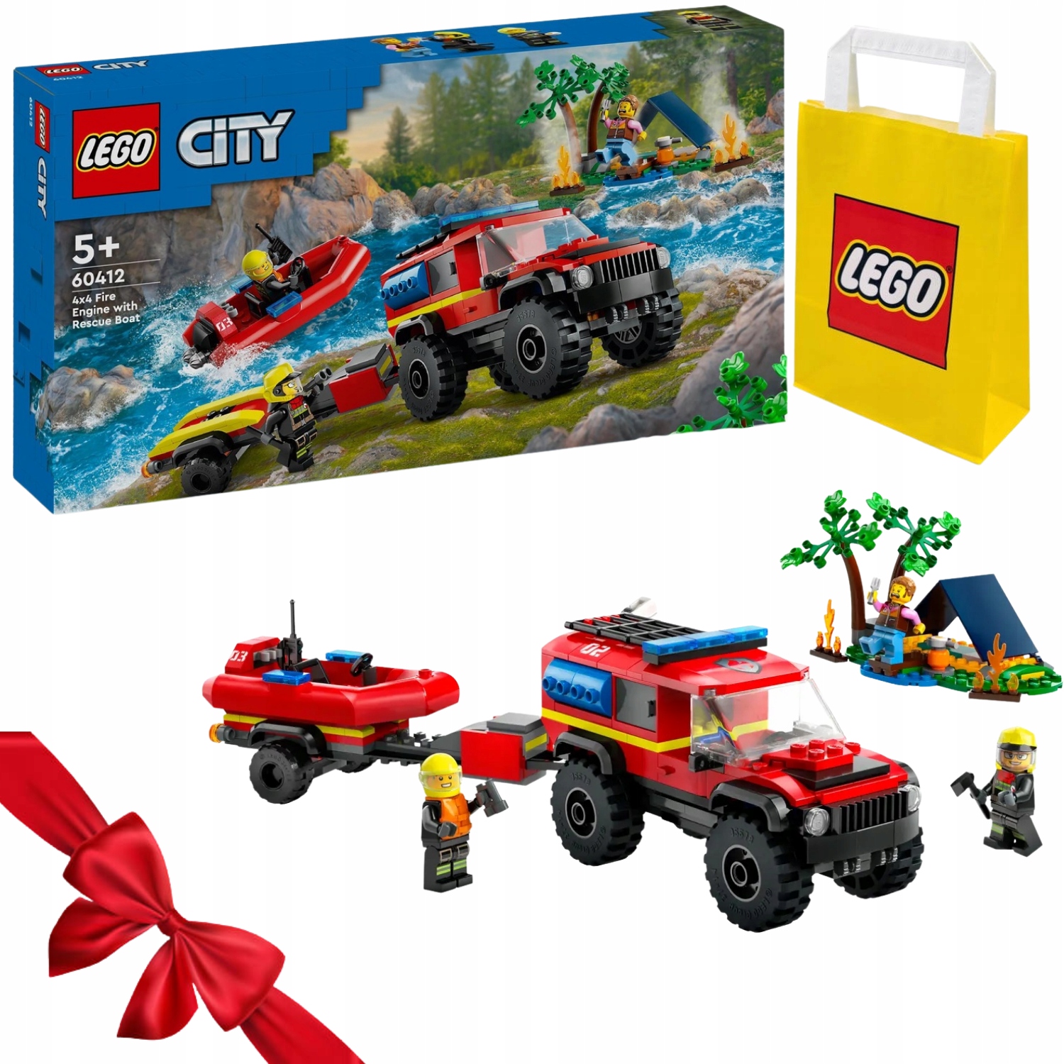 Zestaw Klocków Lego City 60412 Wóz Strażacki 4X4 I Łódź Ratownicza
