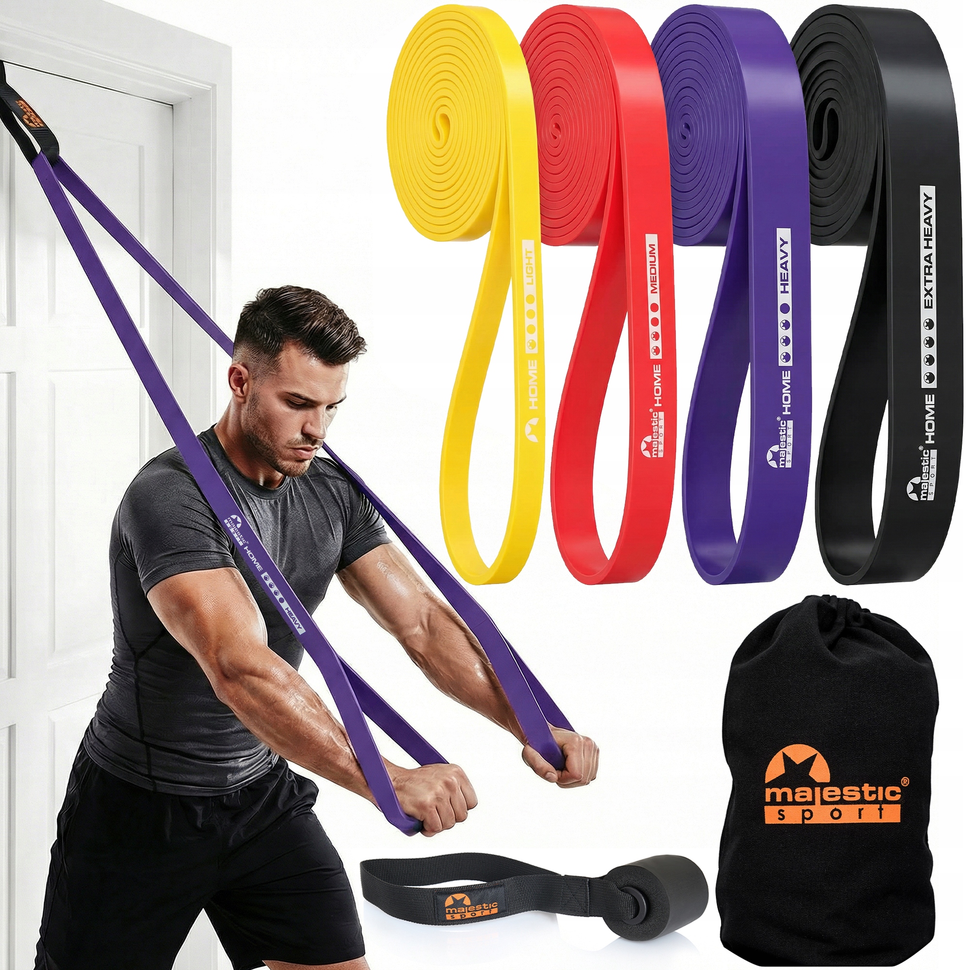 Sada 4 Posilovacích Gum Pro Fitness Odporové Gumy Silné Home Band 39 Kg