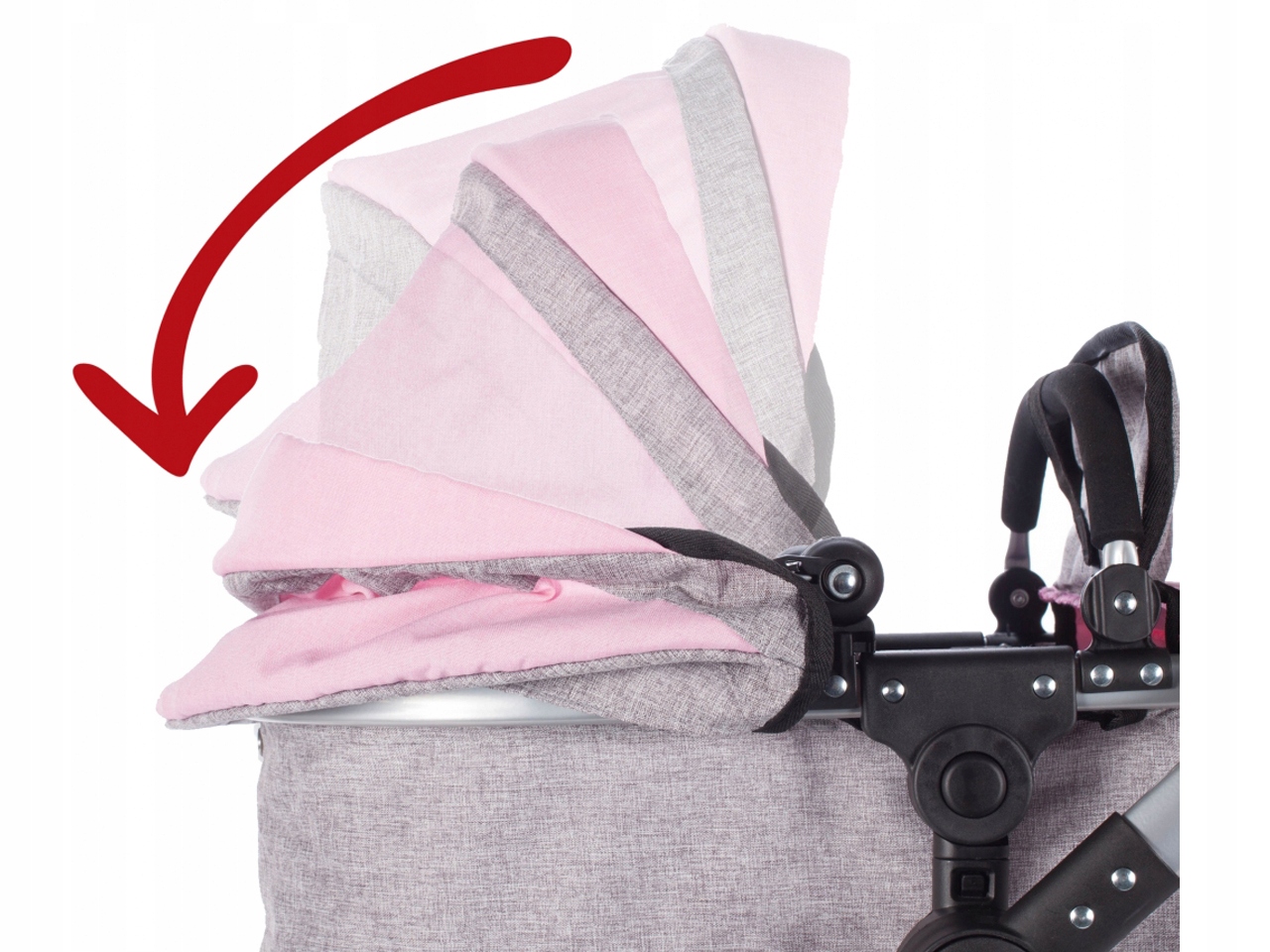 Wózek dla lalki głęboki MalPlay Princess Materiał metal plastik tkanina