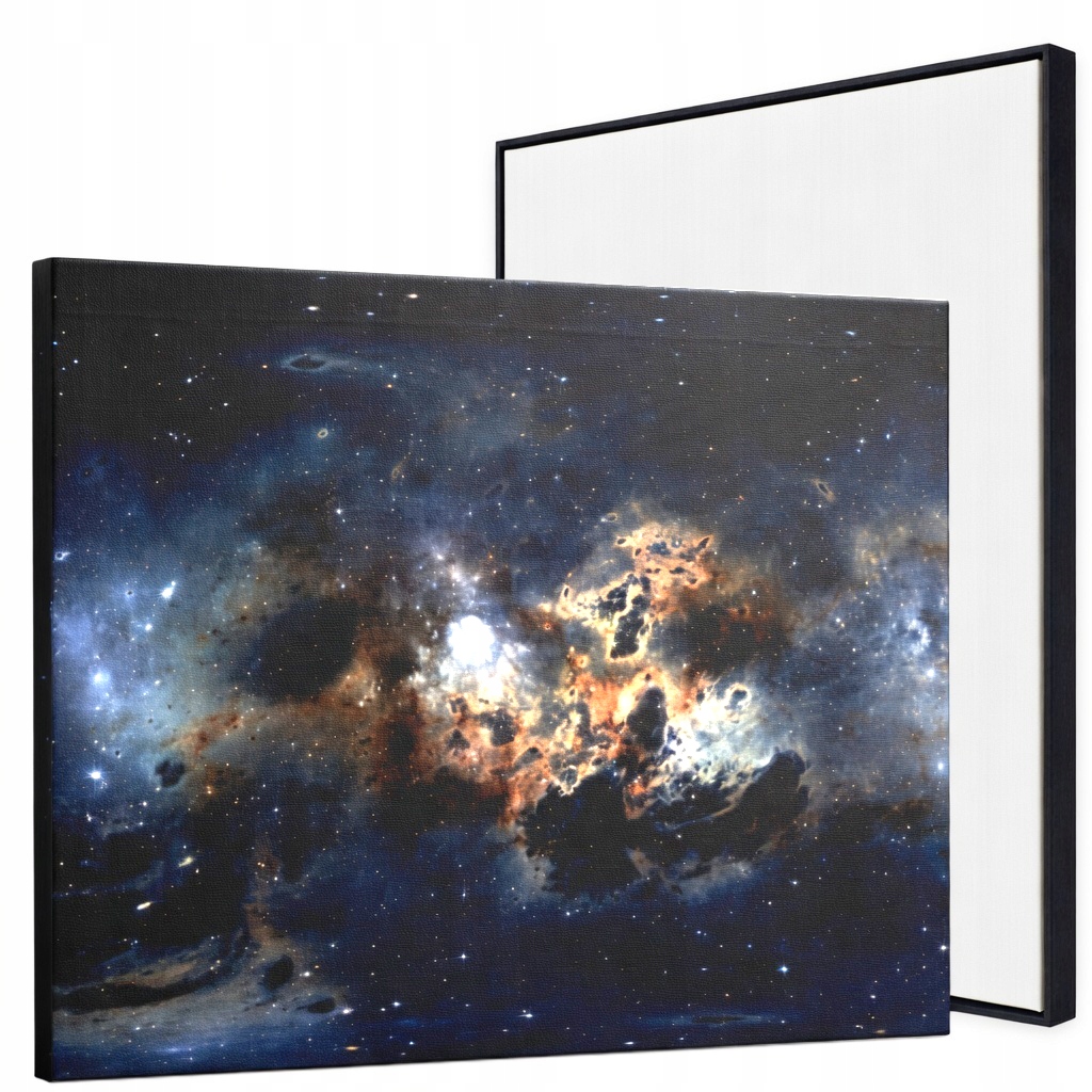 Nowoczesny Obraz Podświetlany Dark Galaxy do salonu na ścianę Led 40x3 cm