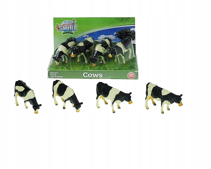 ZESTAW ZWIERZĄT KROWY 6 CM 4 SZT 1:50 KIDS GLOBE