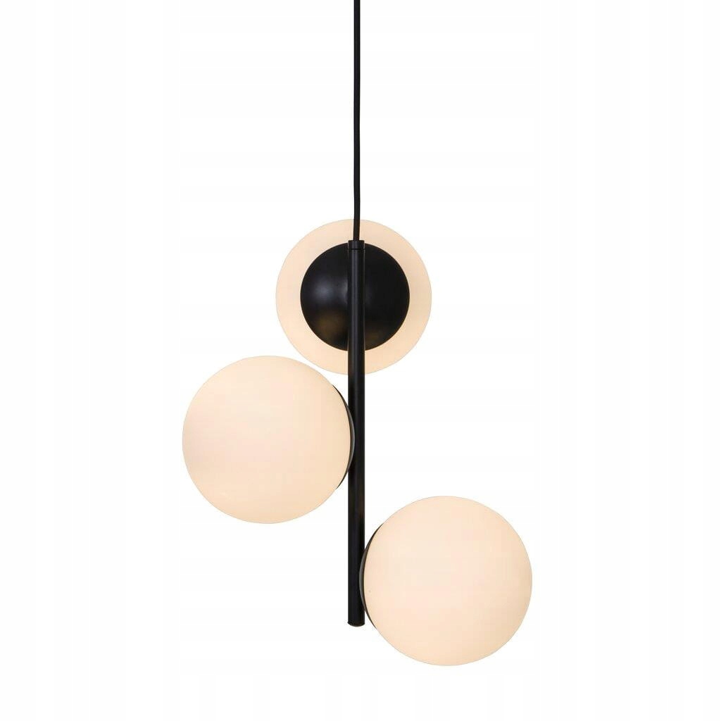 Závesná lampa Lilly 3 x E14 čierna sklo opál Nordlux