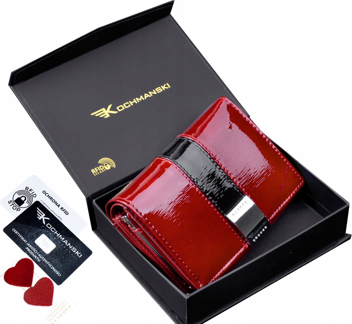 

Kochmanski portfel damski skórzany na bigiel Rfid