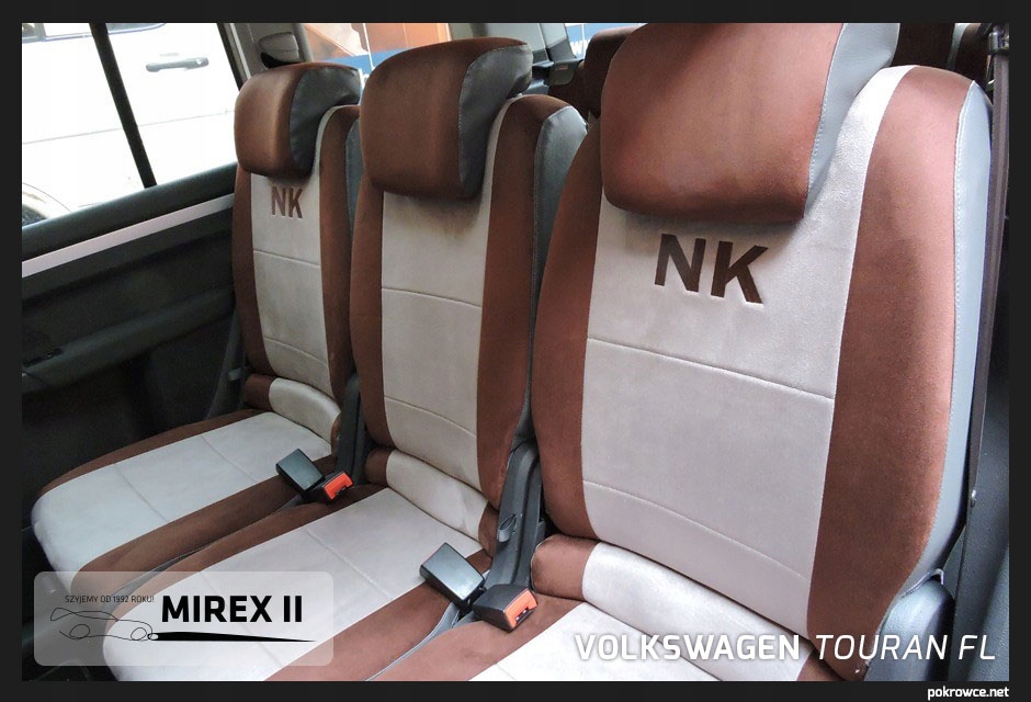 Pokrowce ze skóry i alkantary VW Touran I 5 foteli Typ pokrowiec
