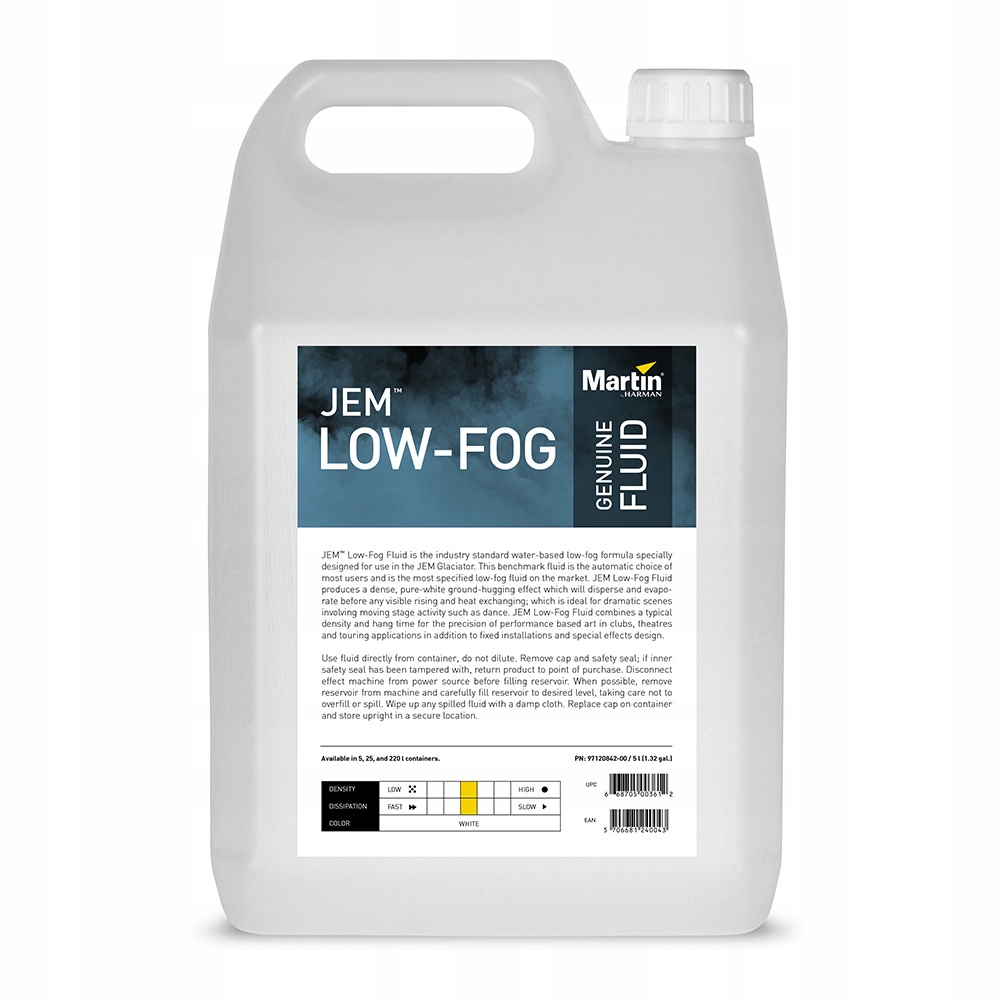 Płyn Ciężki Dym śnieżnobiały Wesele Pierwszy Taniec Martin Low Fog Fluid 5L
