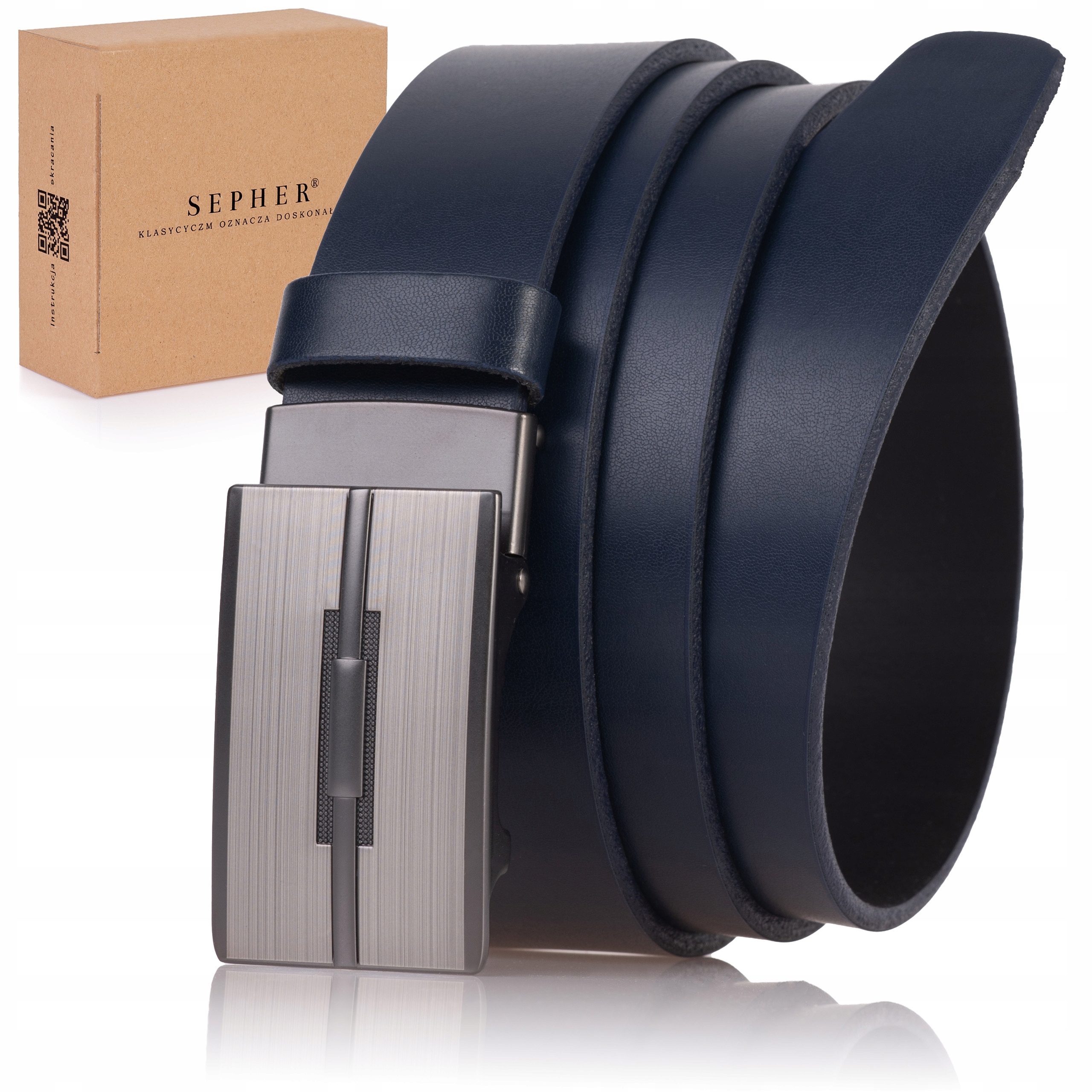 

Pasek Skórzany męski Sepher Automatyczny Granatowy