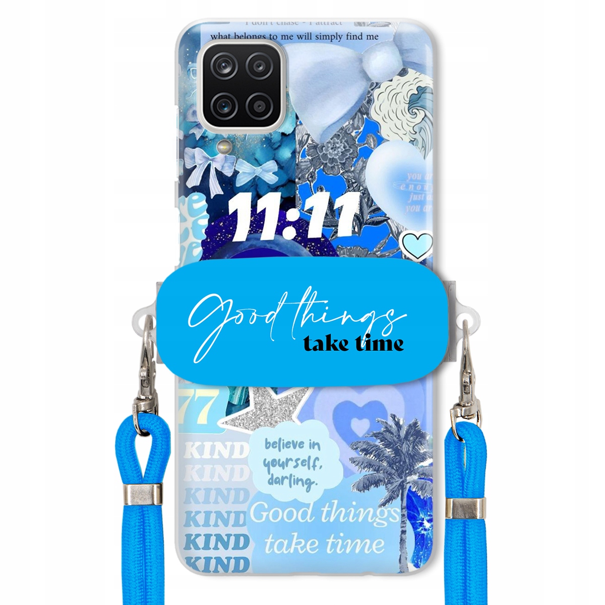 Puzdro pre Samsung A12 Držiak Crossbody vodítko Good Things Take Time Lata