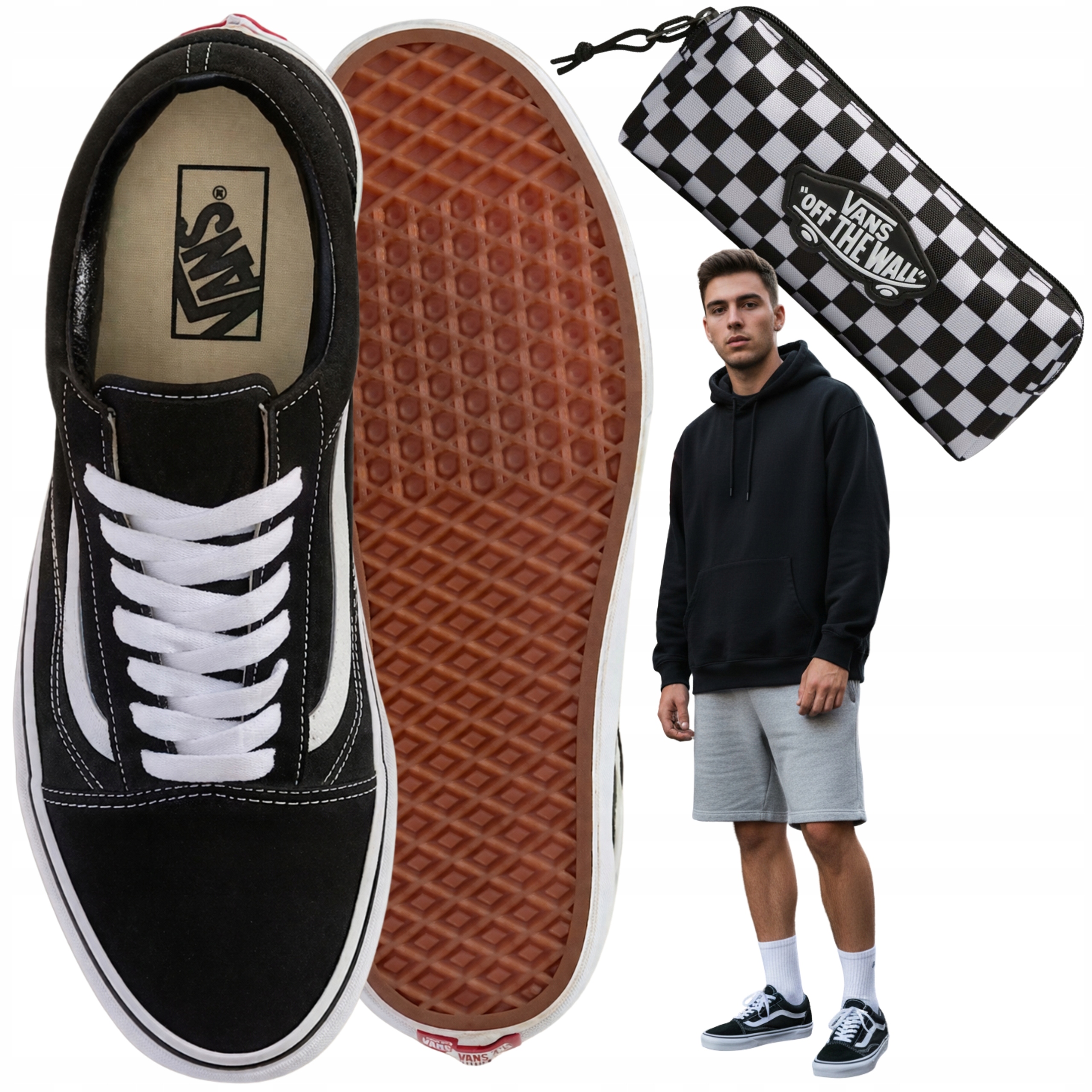 Vans Old Skool Pánské Tenisky Černé Pro Mládež 44 Penál Bonus