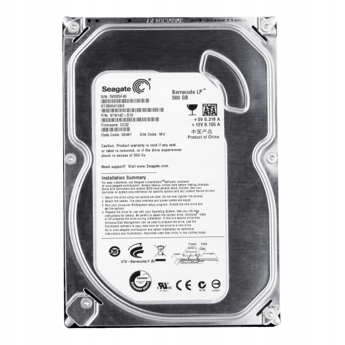 Seagate Barracuda Lp 500GB 5.9K 16MB Sata II 3.5'' ST3500412AS