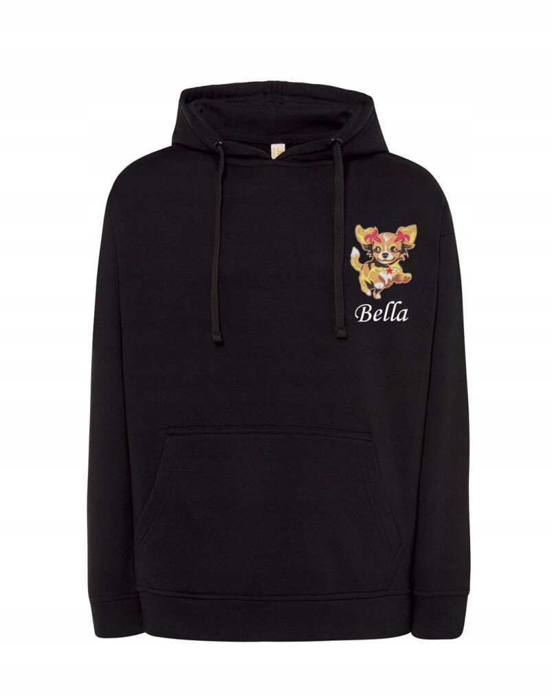 Mikina Chihuahua Dlouhosrstá Jméno Psa Výšivka Unisex Over Size Černá L Dárek