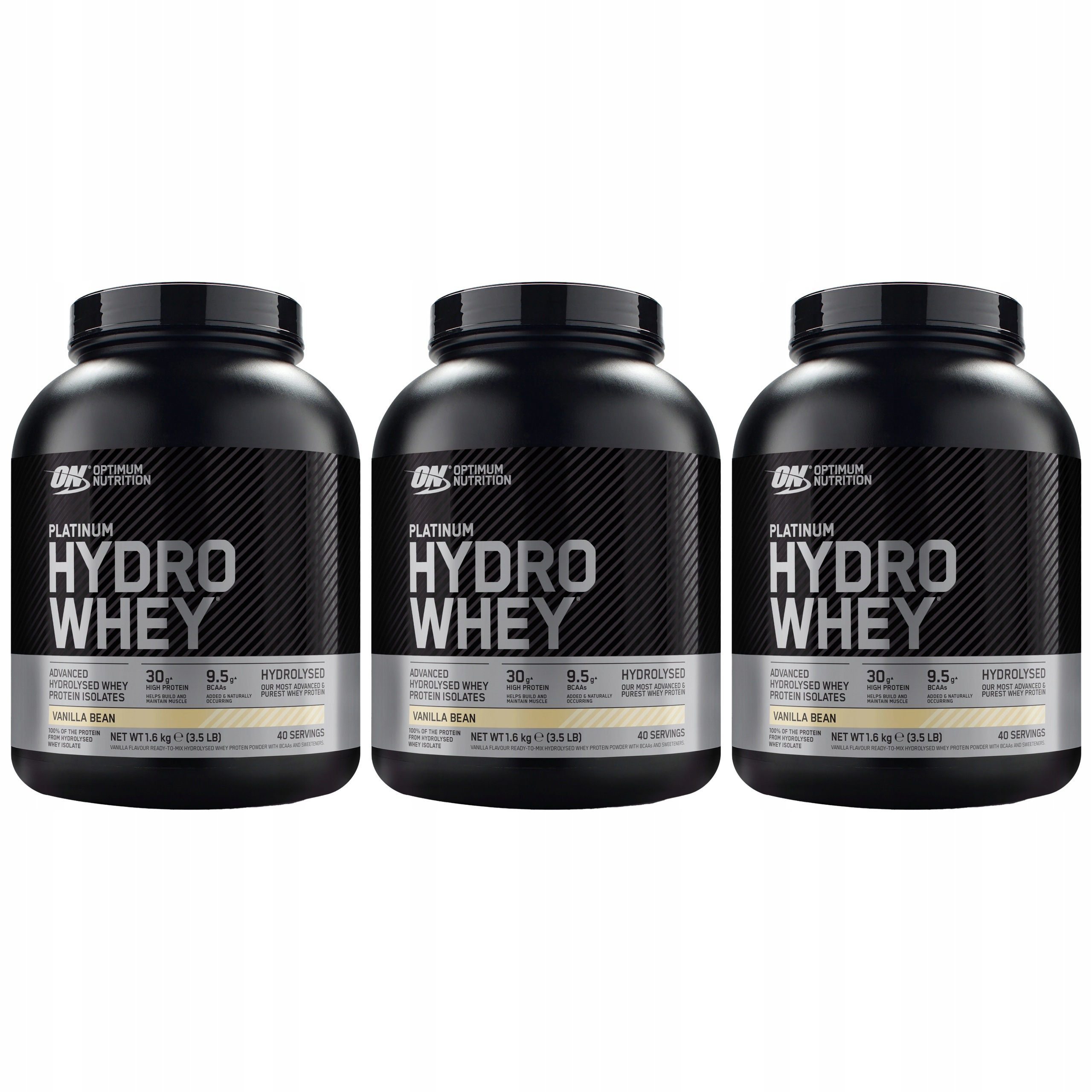 3x Bílkoviny Optimum Nutrition Platinum Hydro Whey 1600 g Wph Vanilka Izolát