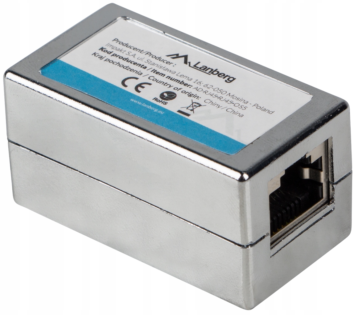 

Adapter złączka sieciowa RJ45 x2 kat5e Ftp Lanberg