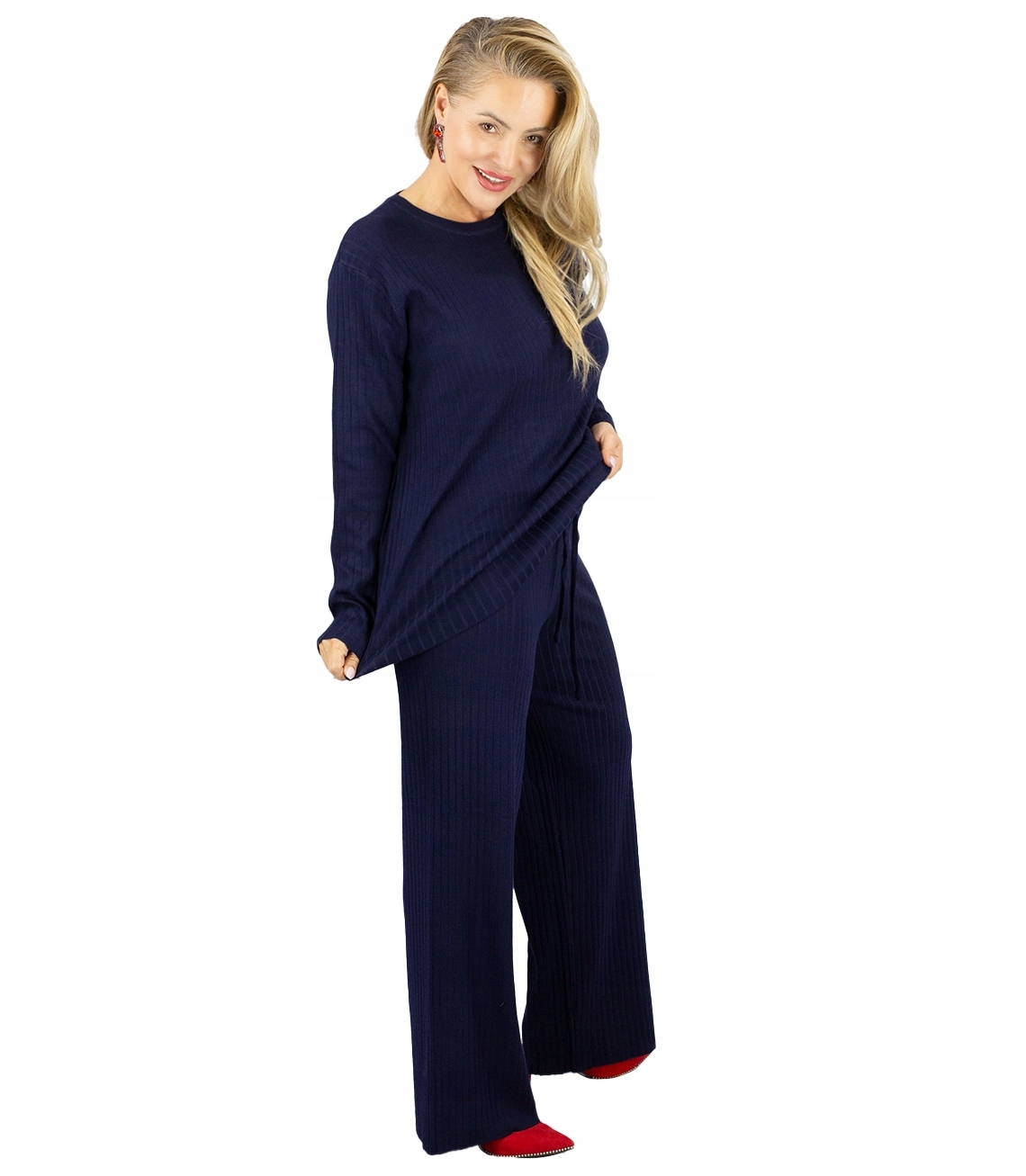 Žebrovaná tepláková souprava s volnou mikinou a kalhotami Sorella L/XL