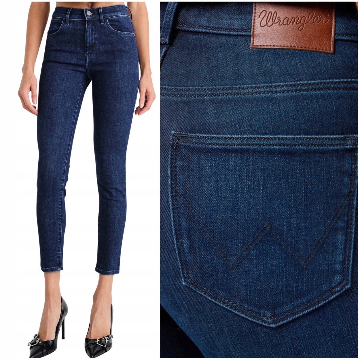 Wrangler High Skinny Coal vysoké dámské džínové kalhoty úzké nohavice W28 L32