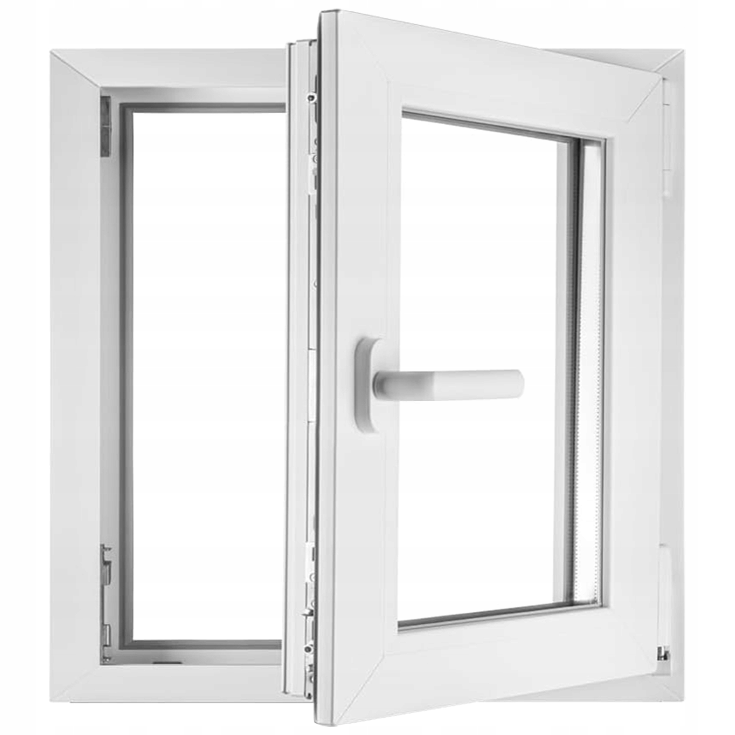 Okno PCV 60x60 RU Prawe Rozwierno-Uchylne Dwuszybowe 600x600 Białe