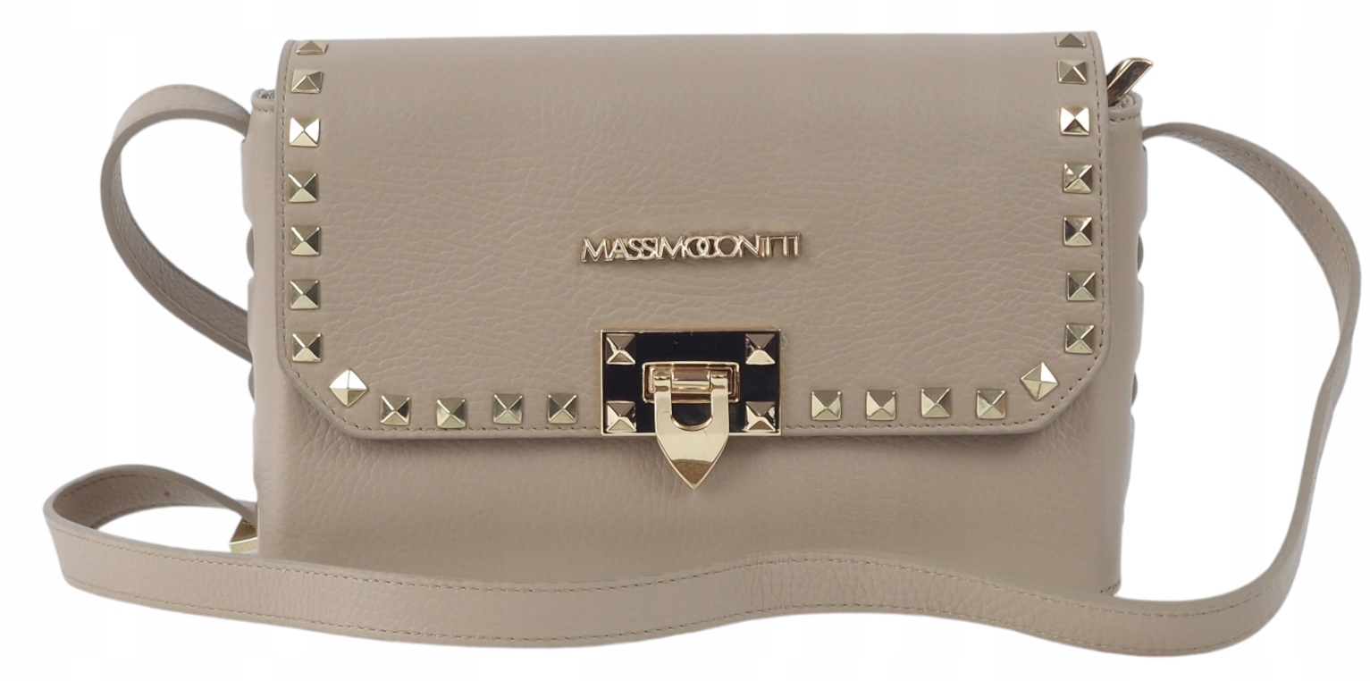 Massimo Contti kabelka přes rameno přírodní kůže béžová taupe přes rameno