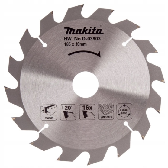 

Makita D-03903 Tarcza Tnąca do Pilarki 185mm 16Z