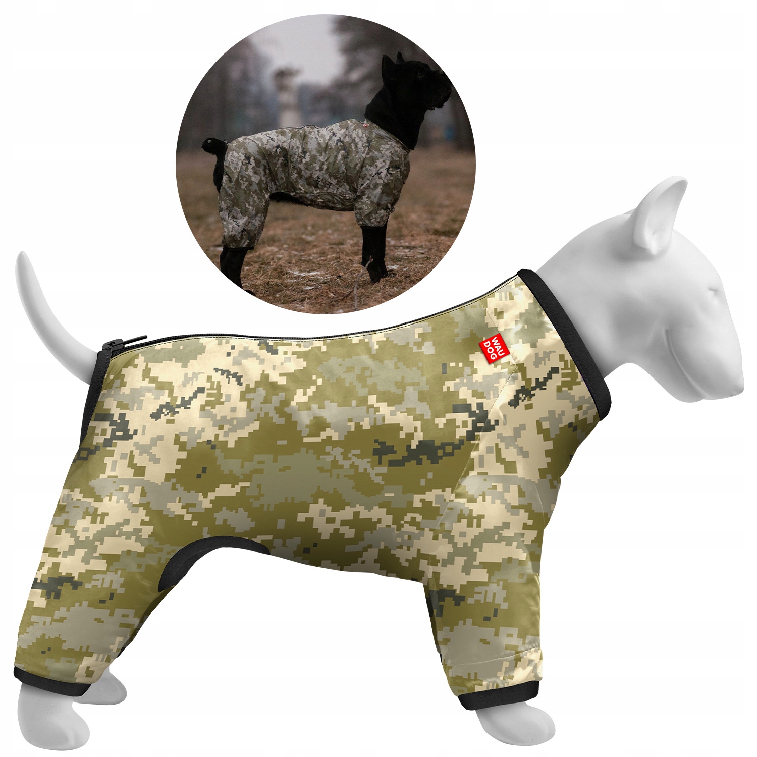 Levně Větrovka pro psa se zipem na zádech, lehká, maskáčový Military, vel. M/L (M47)