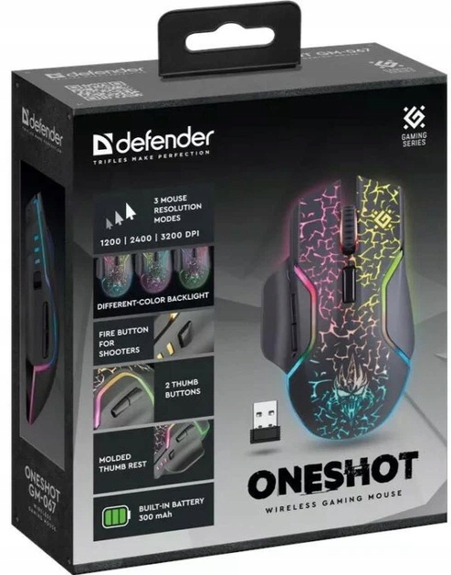 Myszka bezprzewodwa Defender Oneshot GM-067