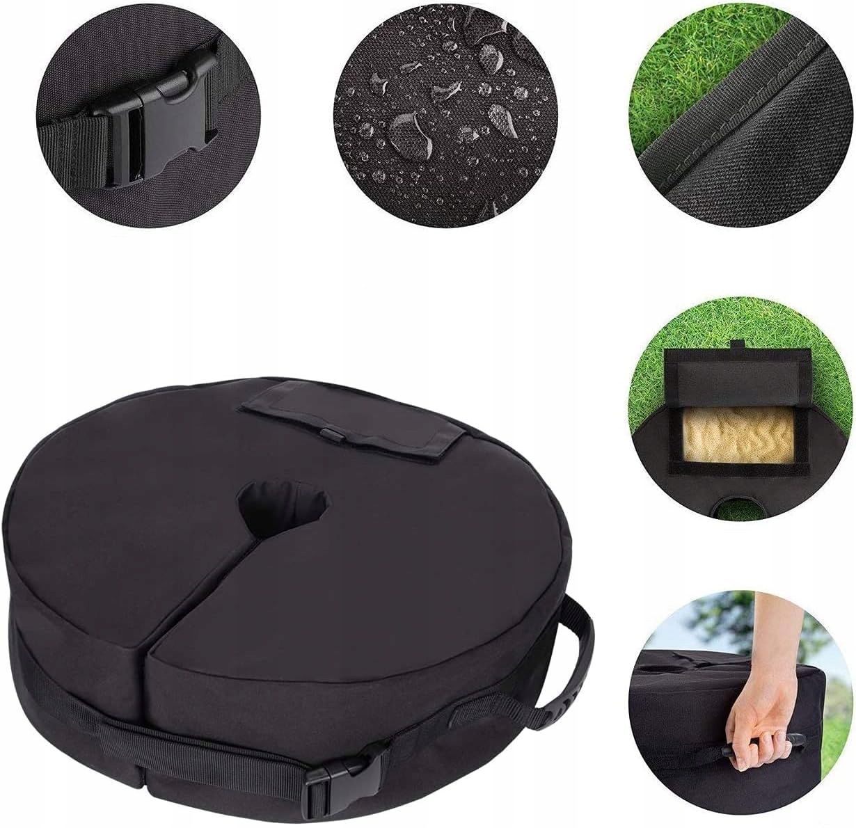 UCHWYT NA PARASOL 46cm OKRĄGŁY NA PIACH STOJAK Z PIASKIEM DO 40 KG Producent inna