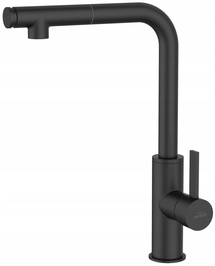 Invena Kuchynská Batéria S Výsuvným Výtokom, Preto, Čierna