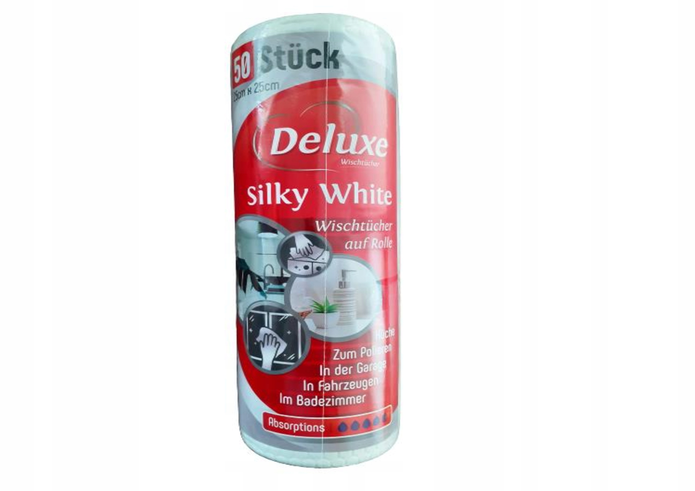 

Deluxe 50szt Silky White ścierka w rolce celuloza