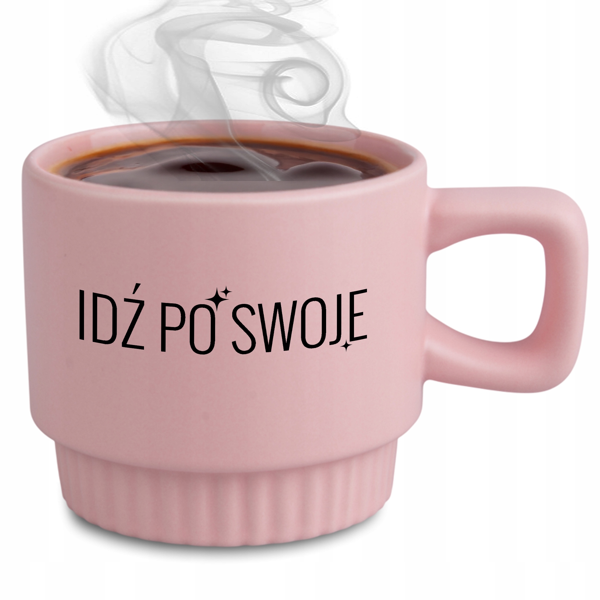 Ryflovaný růžový hrnek Jdi Si Pro Své Na Dárek do pracovního úřadu pro kolegu