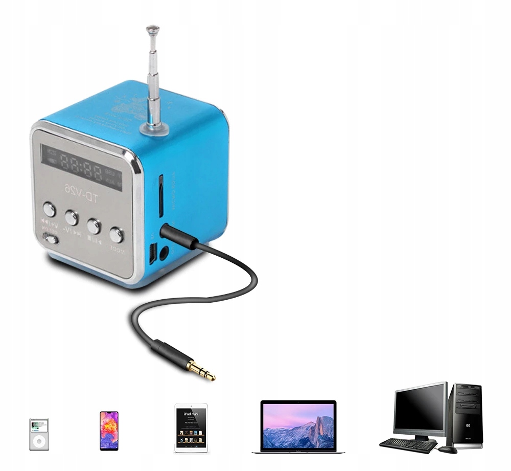 PRZENOŚNE RADIO FM AKUMULATOROWE KUCHENNE LED Z GŁOŚNIKIEM + BLUETOOTH Radio FM