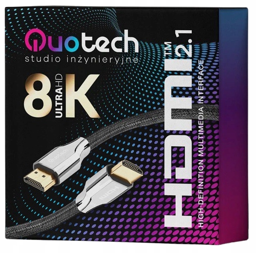 Kabel HDMI 2.1 8K Ultra High Speed QUOTECH 1.5m Kod producenta Q-SC-015