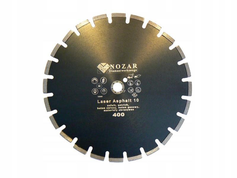 Tarcza diamentowa do asfaltu 400mm 10mm Nozar Laser asfalt 10 jakość wysoka