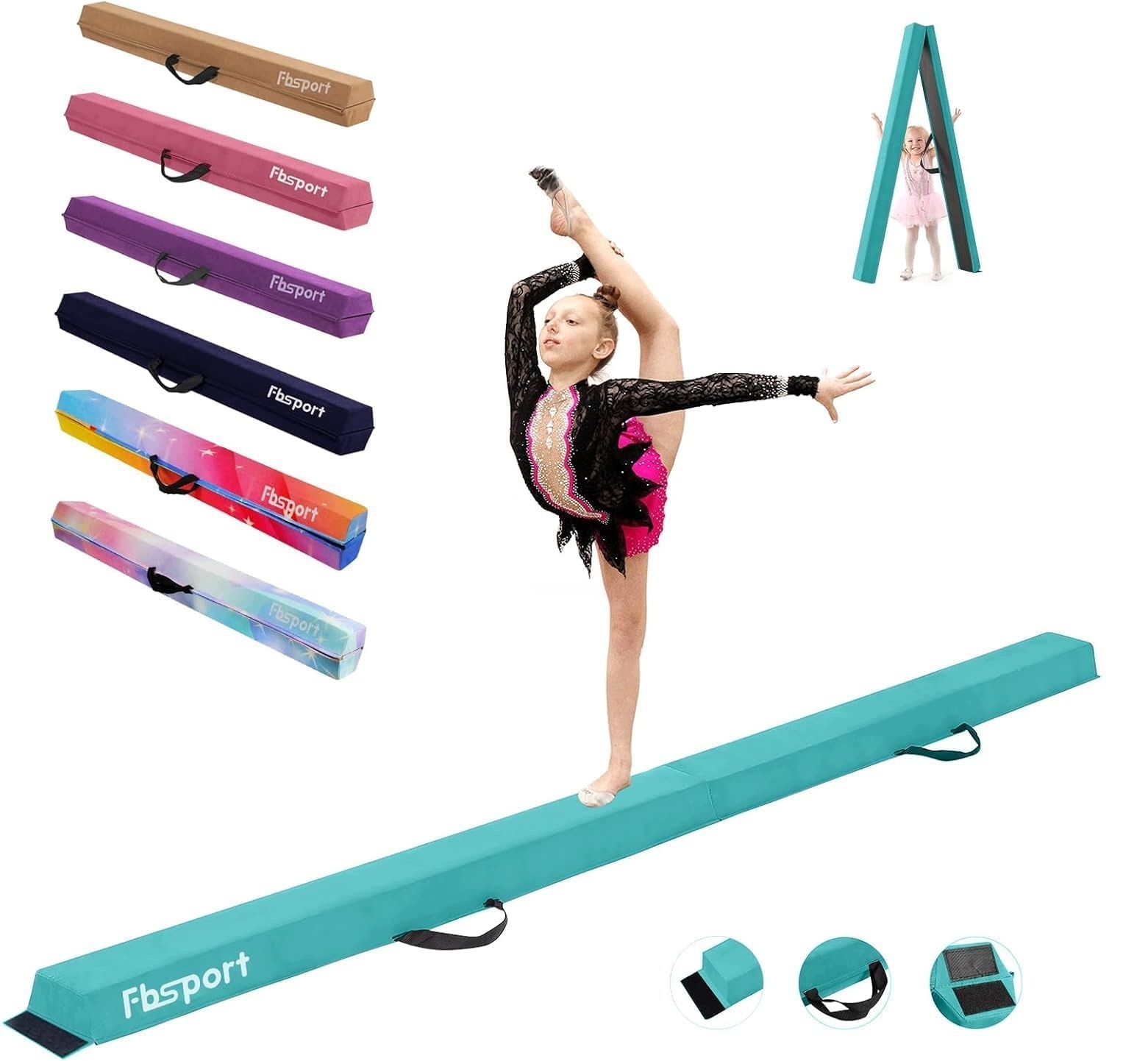 Fbsport Gymnastický nosník ekvivalentní 240 cm x 10 cm mátově zelený