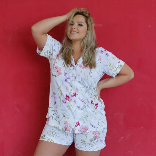 Mewa lingerie dámské pyžamo viskózové hedvábí bílá velikost 44