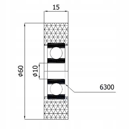 ROLKA DOCISKOWA POLIURETANOWA fi.60 mm Z ŁOŻYSKIEM Marka inny