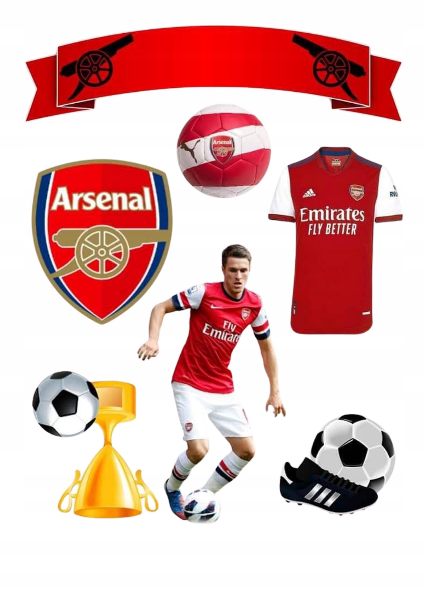 Wydruk na masie cukrowej Arsenal imię