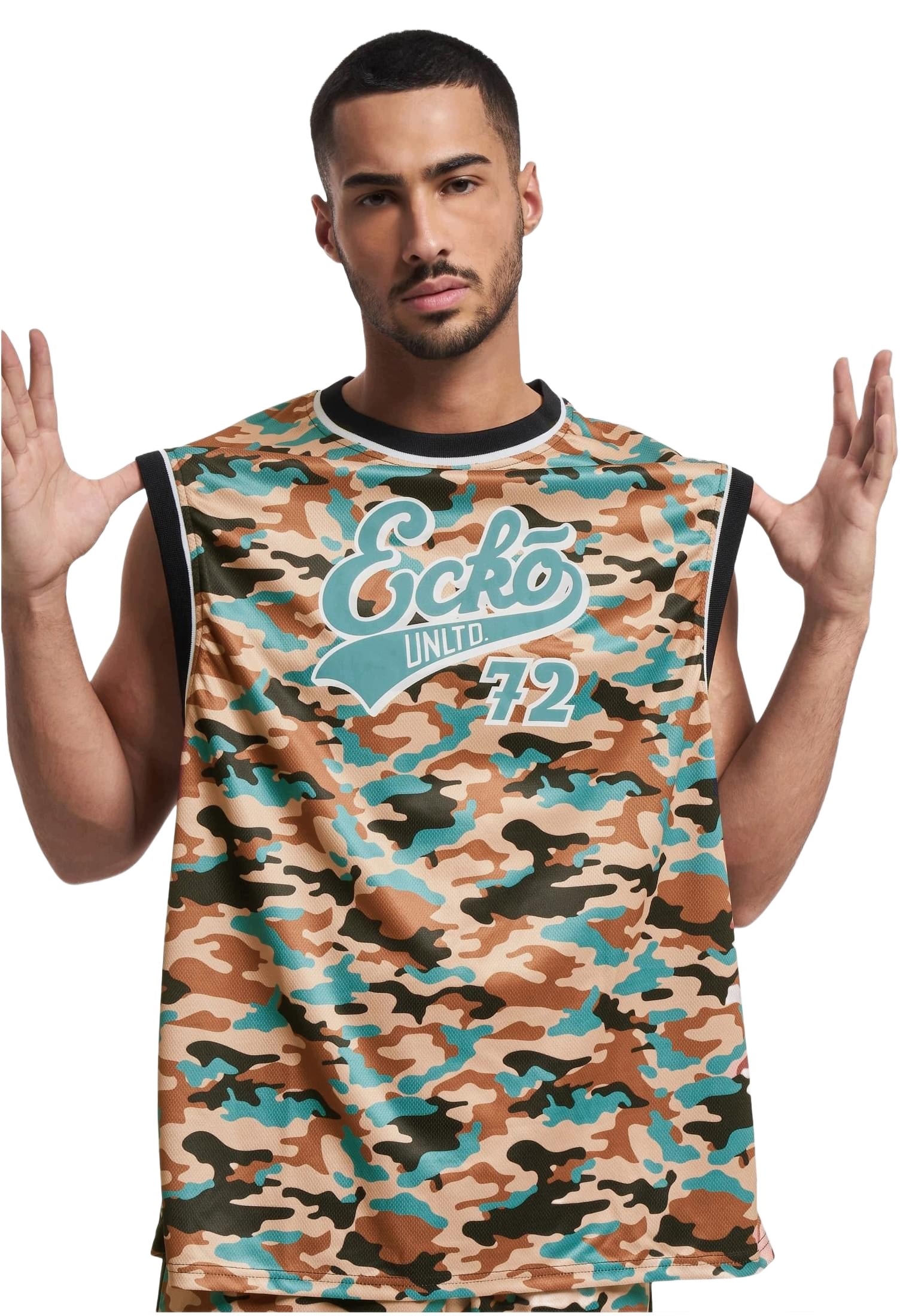 Tílko Ecko Unltd. BBall pánské bavlněné bez rukávů camouflage M