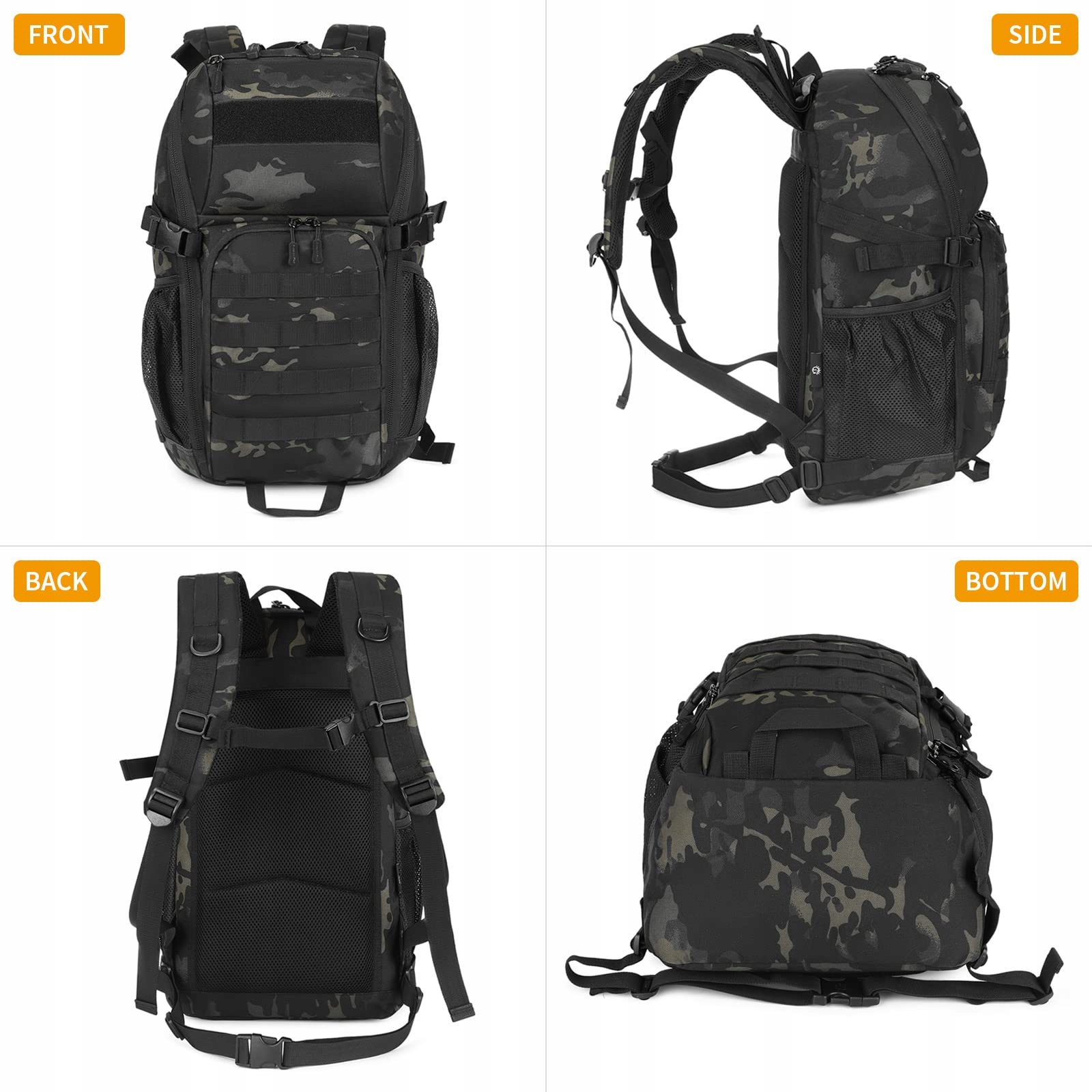 HUNTVP Plecak Wojskowy 25L Taktyczny Wodoodporny MOLLE Outdoor Camo — miniatura 2