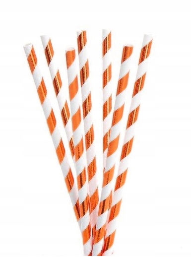 

Słomki Rurki papierowe Rose Gold Paski eko 25 szt