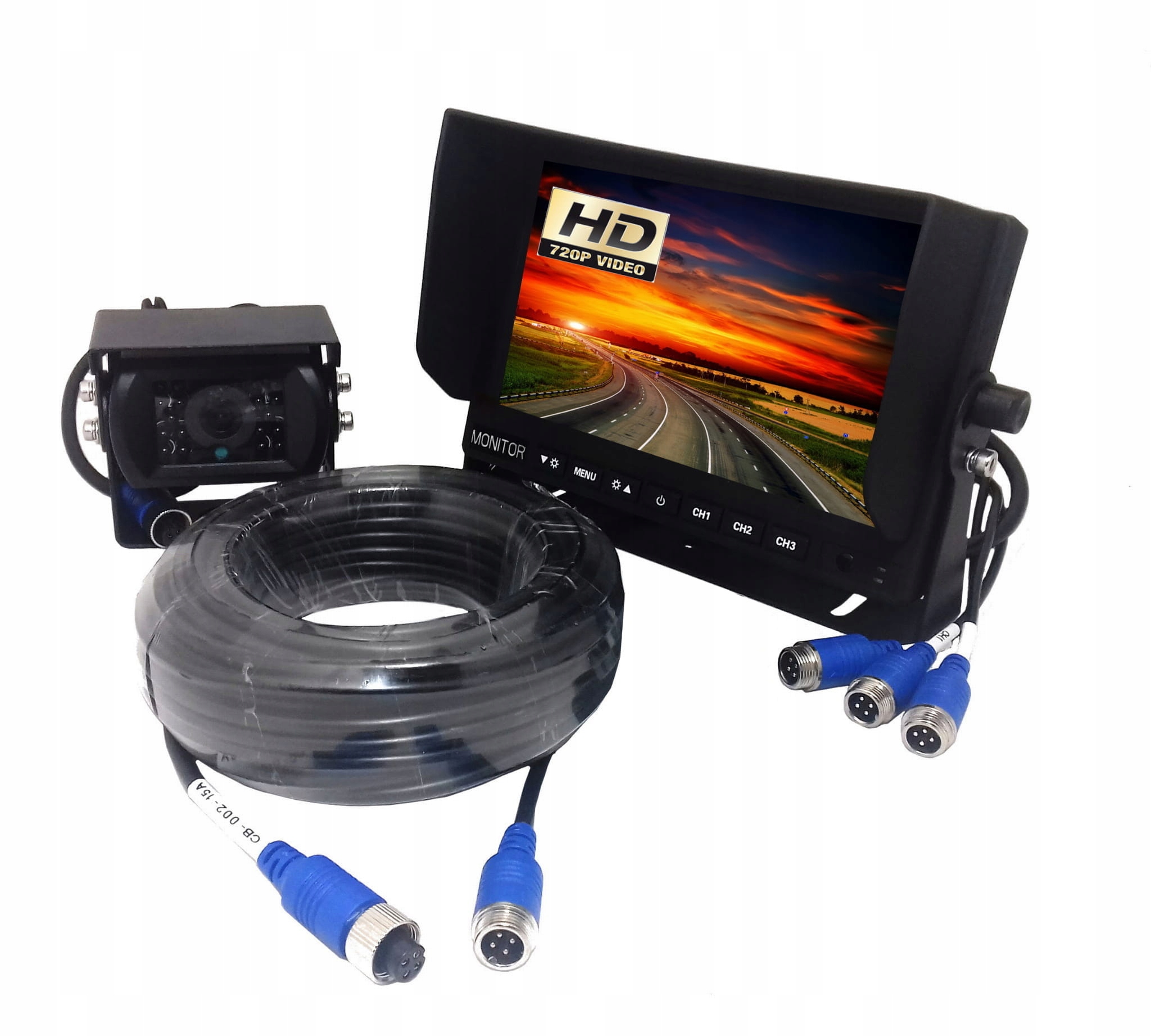 

Zestaw Ahd kamera cofania 1080P Monitor 7'' 15m