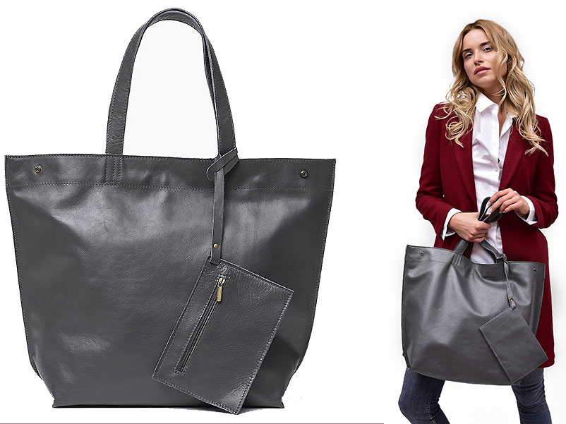 

Torebka Skórzana Vera Pelle Duży Shopper Worek 824