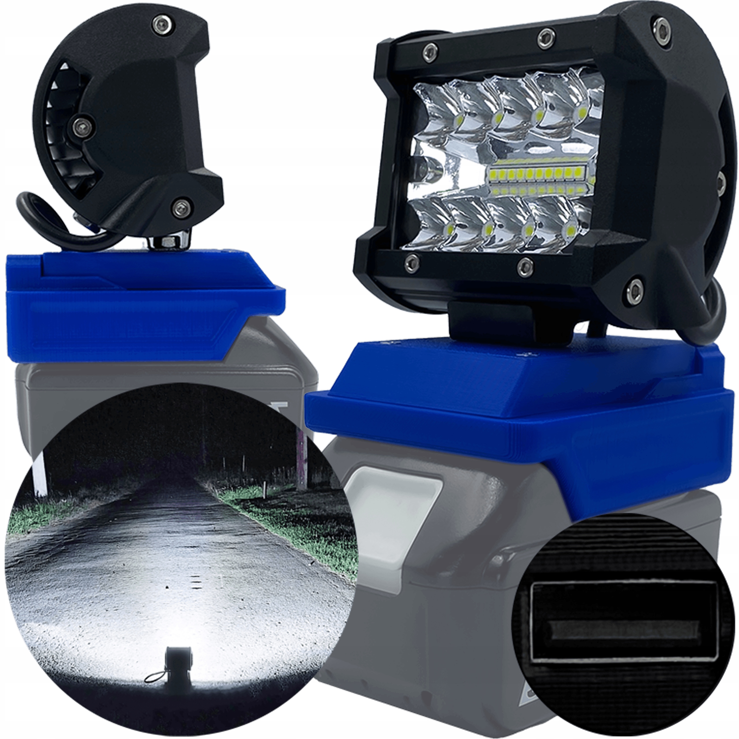 LAMPA DO MAKITA 18V HALOGEN ROBOCZY LED MAX +USB